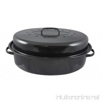 HDS TRADING Non-Stick Carbon Steel Roaster with Lid 15-Inch Black - B00A7FS6XQ